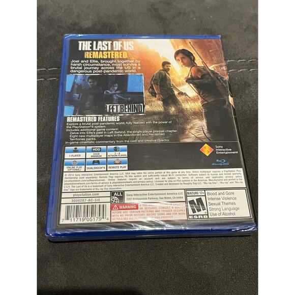 The Last of Us Remastered PlayStation 4, 2014 Brand New Sealed - Picture 2 of 2